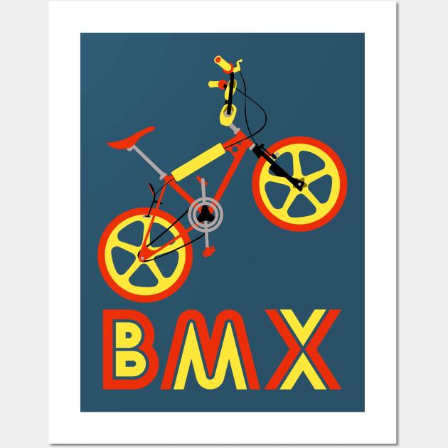 Red & Yellow BMX Burner Wall Art by Paulychilds